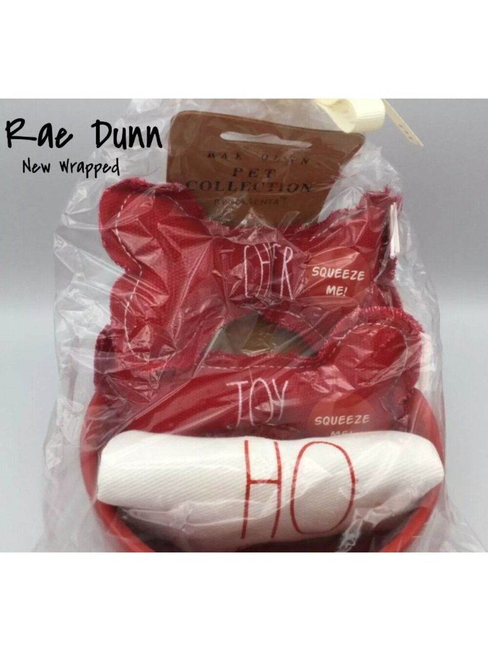 Rae Dunn Dog Food Bowl Christmas Gift Set “DECK THE PAWS” W/ Pet Bandanna & Toy